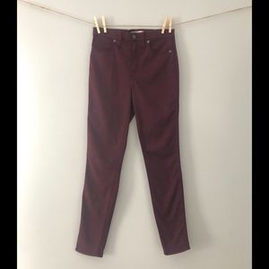 Madewell super high-waisted maroon jeans